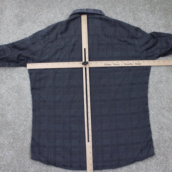 Rock & Republic Roll Tab Shirt Mens Large Gray Textured Cotton L/S Button Up - Picture 10 of 13